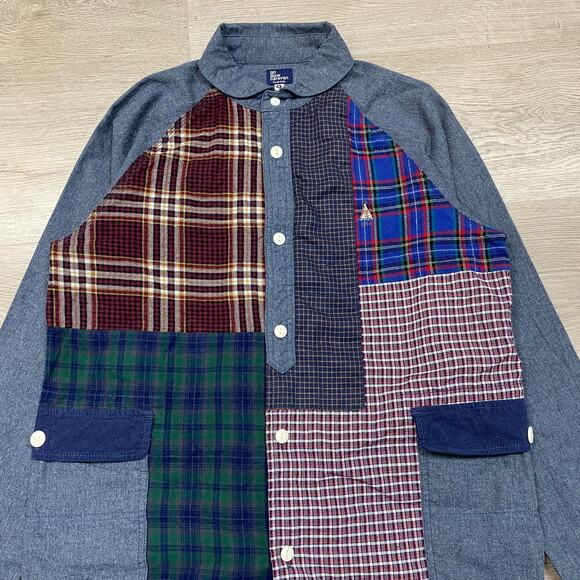 Go Slow Caravan Patchwork Long Sleeve Button Up Shirt Men's 4/L Japan - Picture 2 of 10